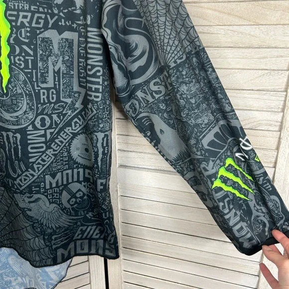 Carbon One Industries x Monster Energy Motocross Jersey Shoulder Pads Gray White - Picture 11 of 14